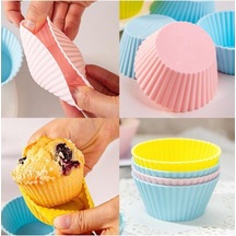 Ckm Silikon Muffin Kek Kalıpları Ckm Silikon Kırmızı Mavi Pembe Sarı Diğer