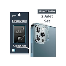 Gor Apple İphone Uyumlu 13 Pro 13 Pro Max 3d Tempered Cam Kamera Koruyucu 2adet Set- 5775