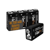 I-gen Pro 6hr61 9v 250 Mah Şarj Edilebilir 9 Volt Pil Ni-mh Şarjlı Pil 4'lü Paket