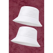 Tezzgelsin Unisex Uv Korumalı Pamuku Bucket Şapka Beyaz Beyaz