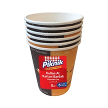 Piknik Kullan At Karton Bardak 8 Oz 6'li 1484 Diğer