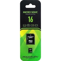 Powerway Pwr-16 16gb Micro Sdhc Hafıza Kartı + Sd Adaptör Class 10 Yüksek Hız