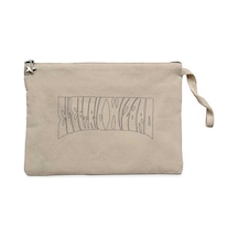 Electric Wizard Logo Krem Clutch Astarlı Cüzdan / El Çantası