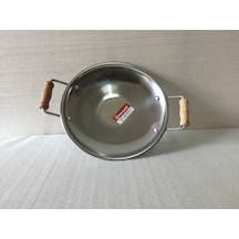 Kavurma Sacı - No:1 27 CM En Küçük Boy- Krom Çelik - Ahşap Kulplu
