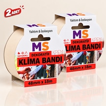 2 Adet Yapışkansız Gerdir Ve Sar Klima Bandı Dekoratif Krem 48 Mm X 18 Metre İzolasyon Bantı Borusu