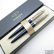 Parker Jotter Metal Mavi Tükenmez Kalem + 0.5Mm Versatil Kalem Se