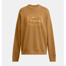 Under Armour - Kadın Ua Project Rock Heavyweight Bisiklet Yaka Tools Sweatshirt 1386444-707 Yellow Ochre Black