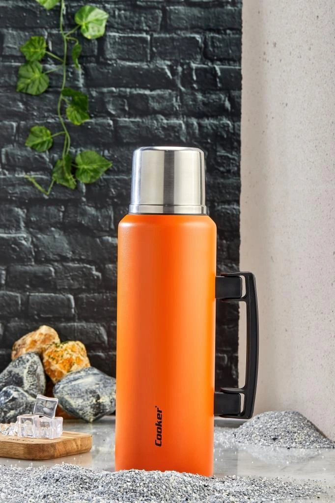 Cooker 1,5 Litre Kulplu Çelik Termos Ckr-2085 Turuncu Turuncu