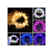 Led Işıklı Rengarenk Yanan 3 Fonksiyonlu Otrişli Parti Tacı Pembe Renk 12x12 Cm Nessiworld Çocuk