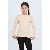 Toontoy Kids Toontoy Kız Çocuk Okul Balıkçı Yaka Tişört Bej