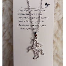 Beren Aksesuar Stainless Steel Unicorn Çelik Kolye Gümüş