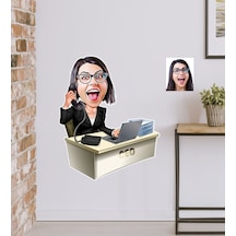 Kişiye Özel Bayan Ceo Karikatürlü Duvar Sticker 50X70CM