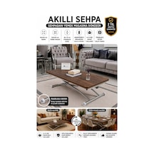 Juppo Üst Tabla Mdf Barok Ceviz Oval Köşe Alt Krom Dışa Kıvrım