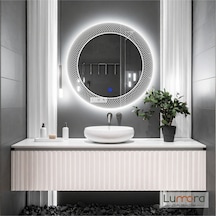 Zenith Beyaz Led'li Lazer Kumlamalı Lavabo & Banyo Aynası Dokunmatik Sensörlü 90 X 90