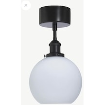 Mylights Plofonyer Tavan Avize Opal Camlı Avize Modern Avize Cap 15 Cm Siyah