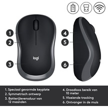 M185 Kablosuz Mouse, 1.000 Dpı Optik Sensör, Sağ Ve Sol Elle Kullanıma Uygun, 10 M Kullanım Mesafesi, 12 Ay Pil Ömrü, Gri