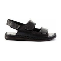 Bambi Siyah Leather Erkek Sandalet E05804022243 Siyah