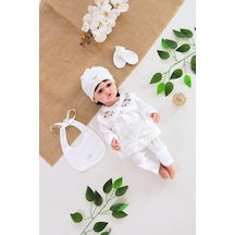 Sitilin Kız Bebek Organik Ekru 5 Li Hastane Çıkışı Setistl6016 Beyaz