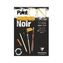 Clairefontaine Paint-on Karışık Teknik Siyah Blok A4 250gr 20 Yaprak