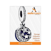 Gökyüzü Ay Yıldızlar Charm Asafaccessory Gümüş