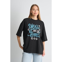 Alexandergardı Dokulu Baskı Kadın T-shirt Siyah