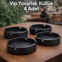 Yuvarlak Küllük Oto Araba Ev Küllük 4 Adet Plastik Siyah Yuvarlak