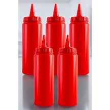 500 Ml. Fişek Sosluk Ketçap Mayonez 5 Adet Kırmızı