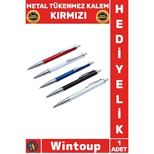 Kalem Lüks Ofis Hediyelik Şık Tasarım Kaliteli Çelik Gövde İmza Gereci Metal Tükenmez Kalem Kırmızı Çok Renkli