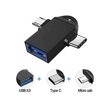 2 In 1 Usb Dişi To Micro Usb + Type-C Otg Adaptör