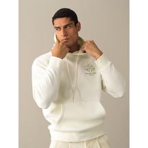 Xint Ekru Oversize Kapüşonlu Pamuklu Sweatshirt 300282
