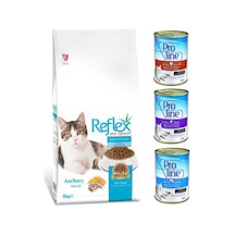 Reflex Hamsili Yetişkin Kedi Maması 15 KG + Konserve Mama 3 x 415 G