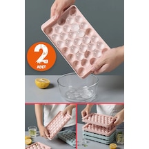 2'li Set Küre Buz Kalıbı Kapaklı 33 Hazneli Yuvarlak Buz Kalıbı Kokteyl Sunum Buz Kalıbı 20x12 Cm Diğer