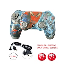 Playstation Dualshock 4 V2 Ps4 Oyun Kolu Örümcek Pc + Ps4 1.5mt Şarj Kablosu Ve Analog Koruyucu