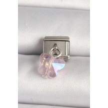 Mey İthalat 316l Çelik Gümüş Renk Pembe Zirkon Taşlı Kelebek Model Nomination Charm - Özel Seri Meyeb67fd03511afd92b60b0202ce