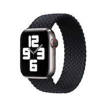 Forzacase Apple Uyumlu  Watch 8 41mm İçin Hasır Örgü Solo Loop Kordon Kayış - Fc401 Siyah