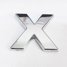 Cemax X Harfi 3,75 Cm Krom Yapışkanlı Belirtilmemiş