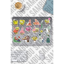Sünger Bob Temalı Sticker Etiket Seti - Sponge Bob Sticker - Laptop Notebook Telefon 1