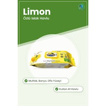 Yüzey Temizleyici Havlu Islak Mendil Limon Özlü Kullan At Mutfak Tekli