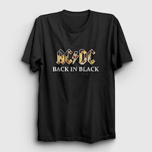 Presmono Unisex Back In Black Fire Ac/dc T-shirt Siyah