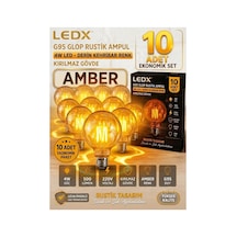 10 Adet G95 Rustik Led Ampul 4,5w Amber E27 ,balon Kırılmaz Gövde,500 Lümen,dekoratif Vintage Edison Glop Ampul 220v, Enerji Tasarruflu Uzun Ömürlü Led Lamba Seti