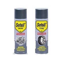 Selsil Motor Temizleme Spreyi + Lastik Parlatma Spreyi 500 Ml