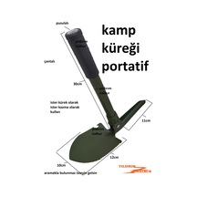 Kamp Kürek Portatif Kazma Katlanır Kamp Küreği Pusulalı