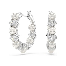 5709256 Swarovski Küpe Matrıx:pe Pearl Hoops Whıte/rhs Metalik