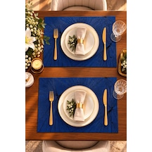 2'li Amerikan Servis Seti 45x30 Cm Pvc Supla Masa Örtüsü Lacivert - 943733892 Lacivert