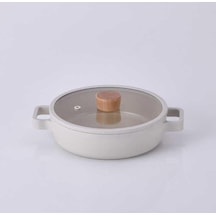 Neoflam Döküm Kapaklı Sahan Fika 20cm Bej Bej