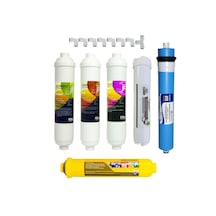 6 Aşamalı Su Arıtma Cihazı Filtre Seti Inline Filtre+ Ro Membran + Post Karbon Kapalı Kasa Uyumlu Tam Set Filtre Seçeneği - 6 Lı Filtre