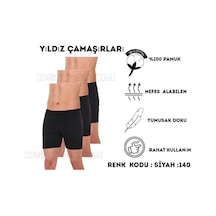 Yıldız Çamaşır 140 Erkek Süprem Paçalı Siyah Boxer 3 Adet