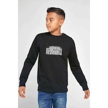 Led Zeppelin Baskılı Unisex Çocuk Siyah Sweatshirt (528546404)