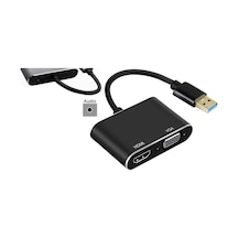 Taplin Usb 3.0 To Hdmı Vga 3.5mm 1080p Monitör Genişletici Çevirici Dönüştürücü Adaptör