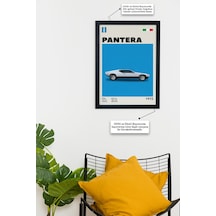 Pantera 1972 Model V1 Car Serie Özel Tasarım Siyah Çerçeveli Tablo Poster